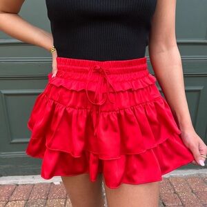 NWT Red Ruffle Skirt